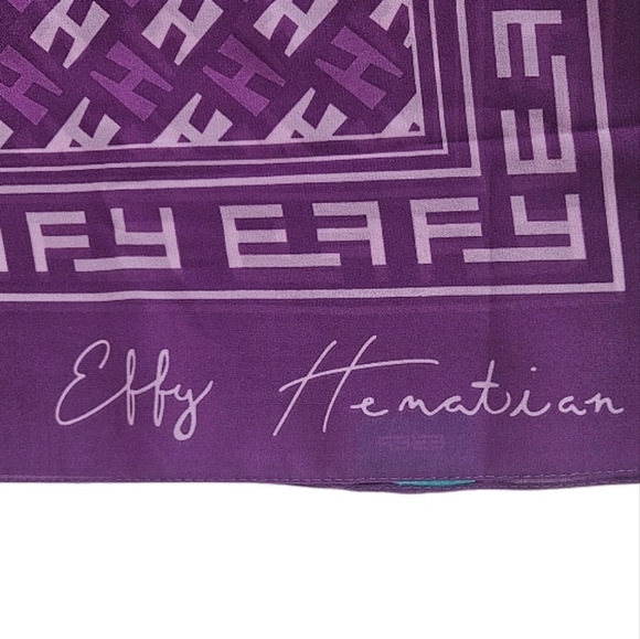 Effy Hematian Rectangle Purple Designer Scarf - Picture 7 of 7